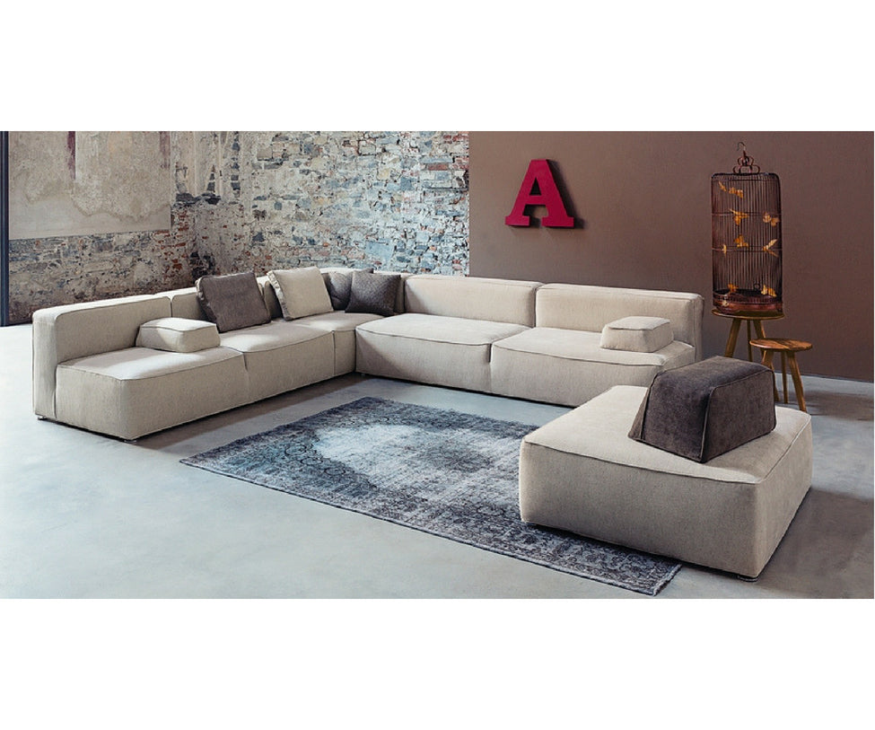 Vibieffe 275 Glam Modular Sofa Ivory and Brown