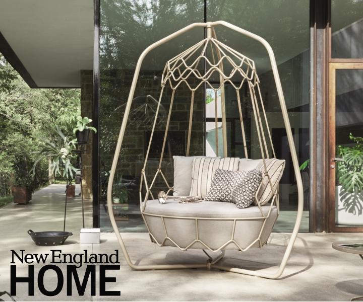 New england home: ainda table and swing sofa
