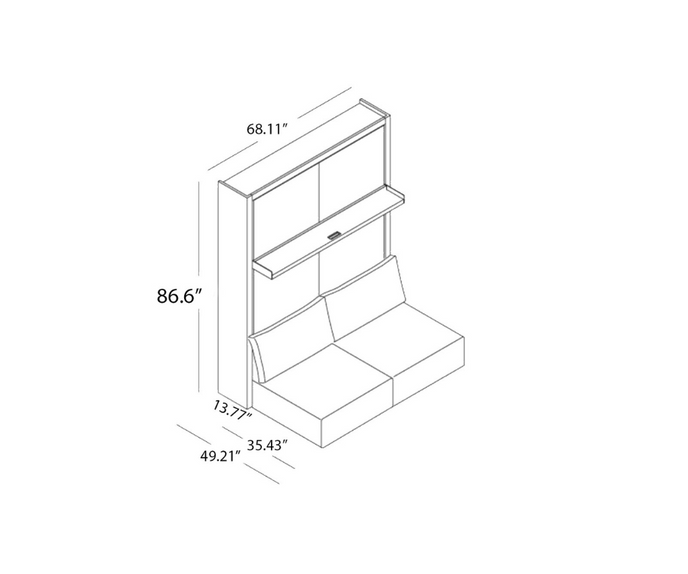 Swing 0 Wall Bed with sofa Clei 