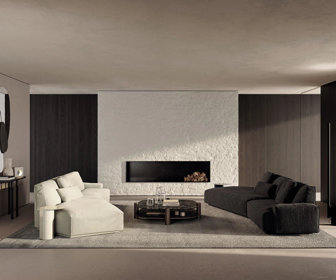 Contemporary modular Dao Soft sofa by Frigerio with elegant upholstered seating