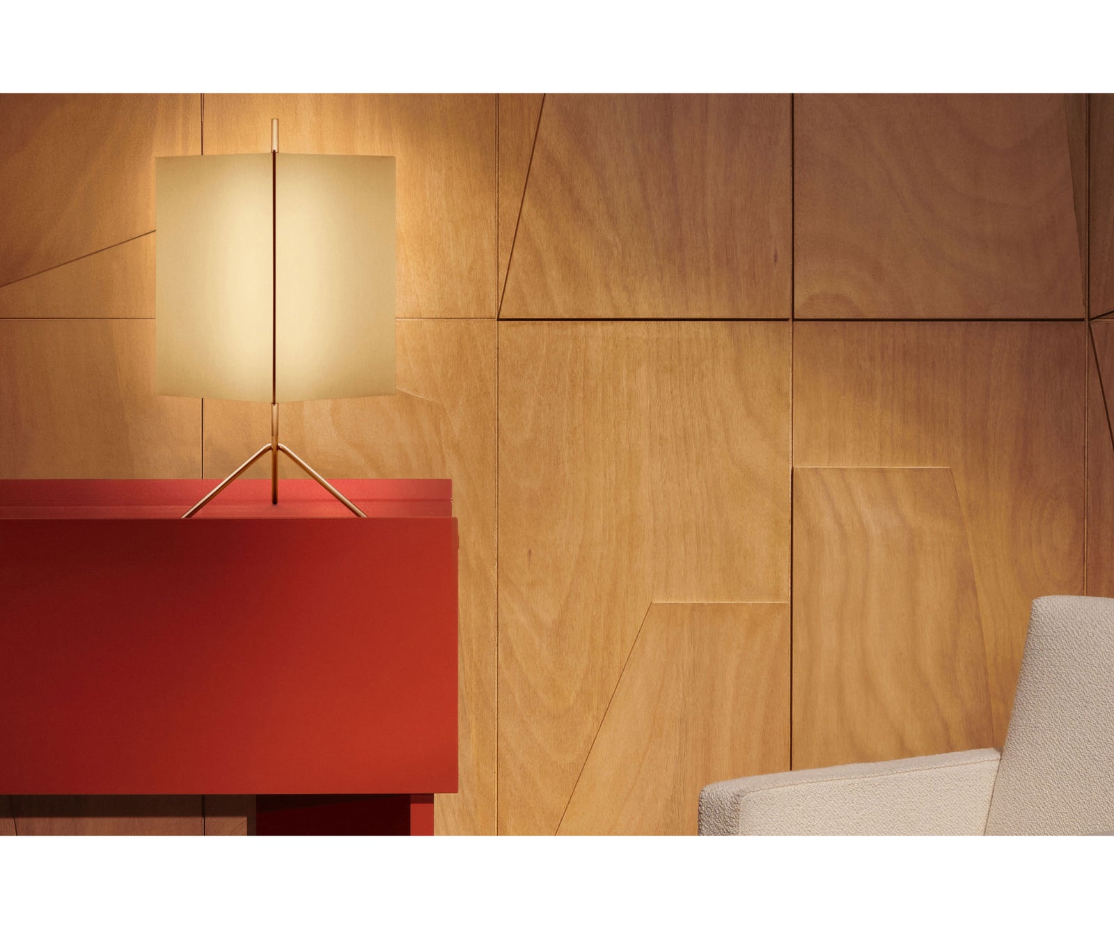 Modern Cassina 3to9 Table Lamp with Fabric Panels and Steel Structure Casa Design Group