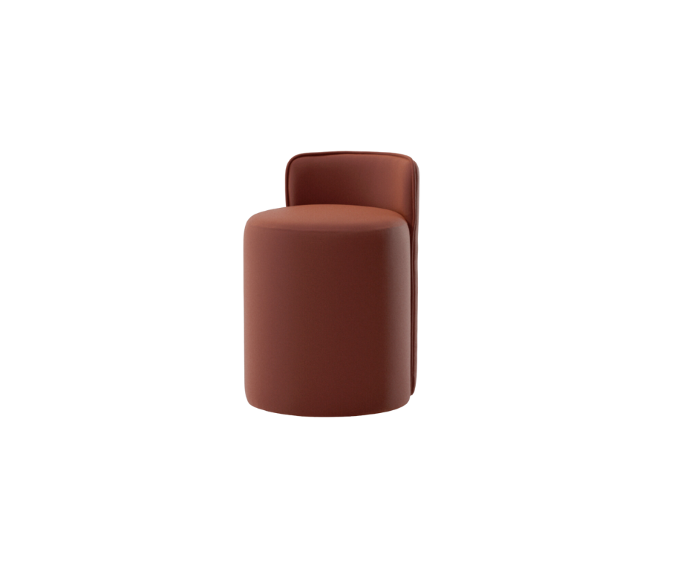 Roll Stool with Backrest Kettal 