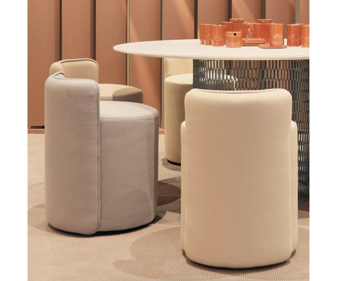 Roll Stool with Backrest Kettal 