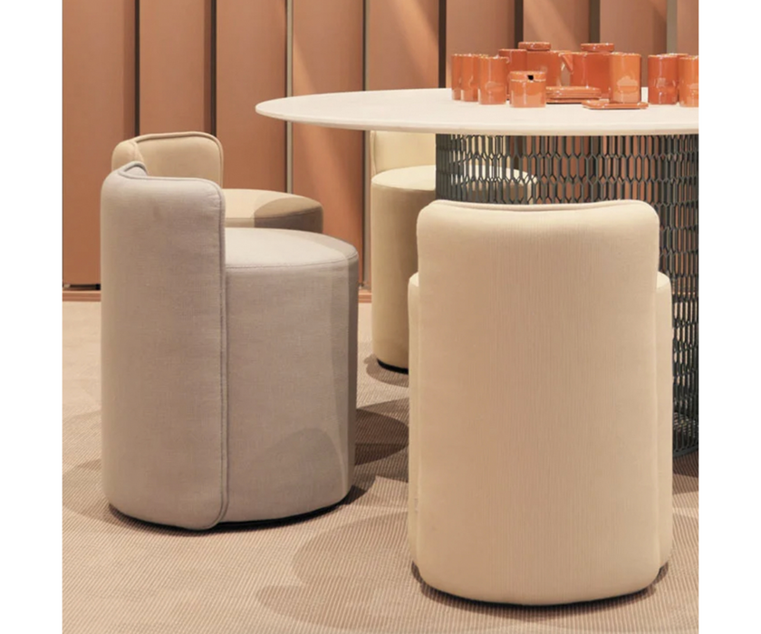 Roll Stool with Backrest Kettal 