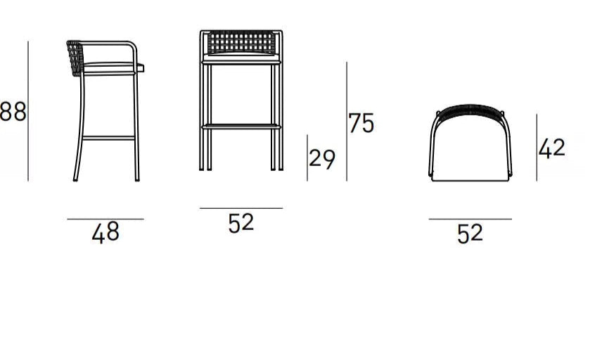 High End Cafe Stool Outdoor by Living Divani Casa Design Group