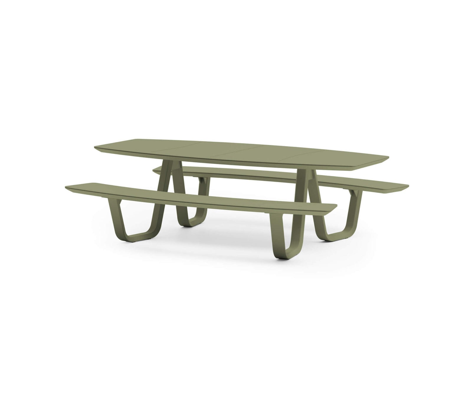 Modern 8teen Outdoor Dining Table with Integrated Benches Casa Design Group