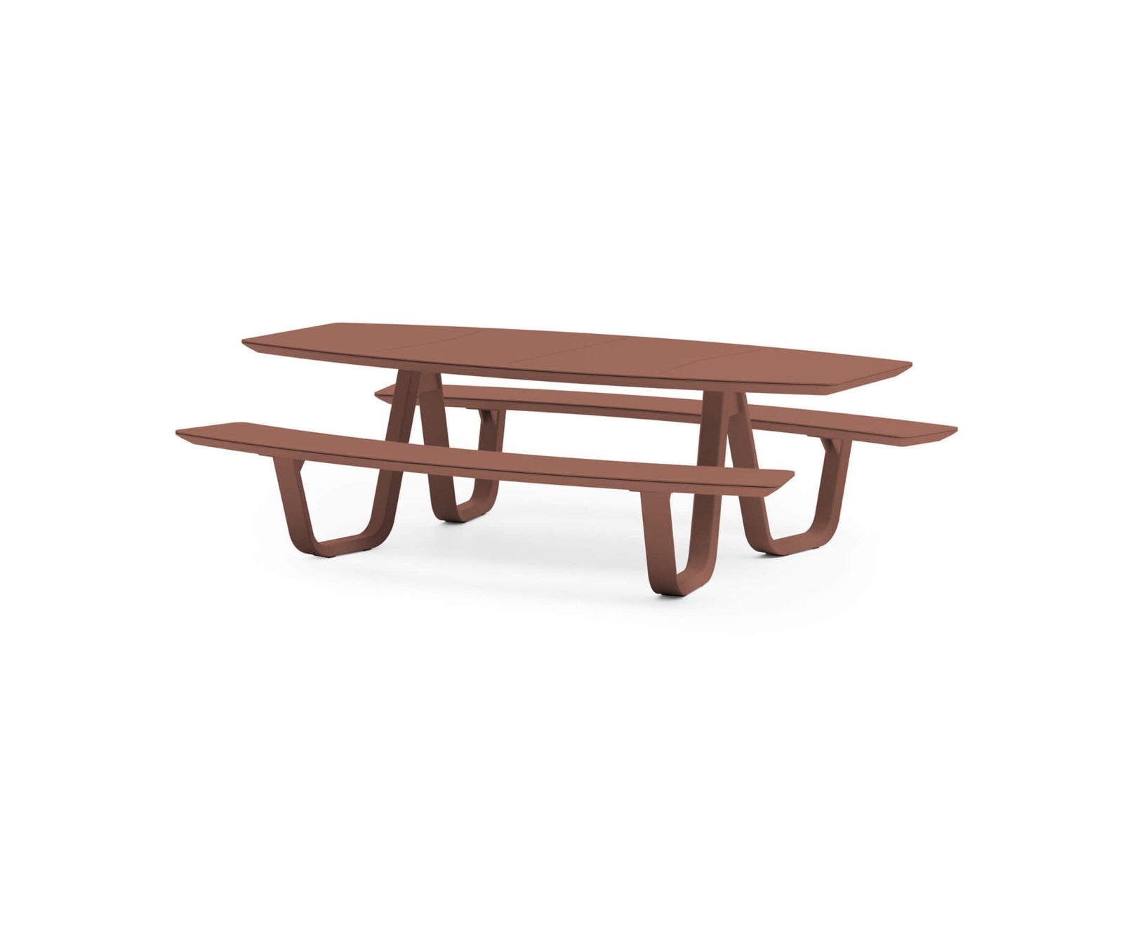 Modern 8teen Outdoor Dining Table with Integrated Benches Casa Design Group