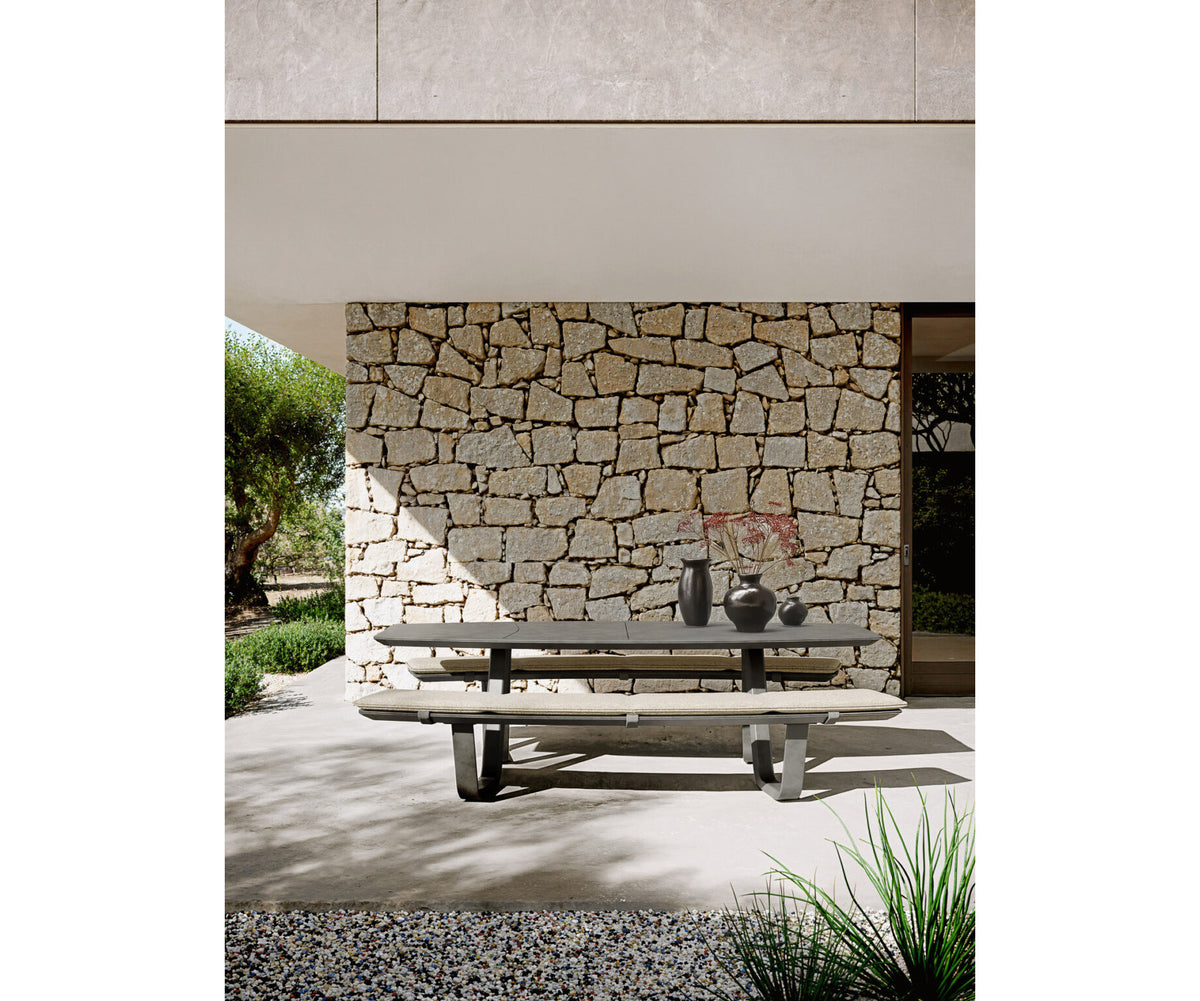 Modern 8teen Outdoor Dining Table with Integrated Benches Casa Design Group