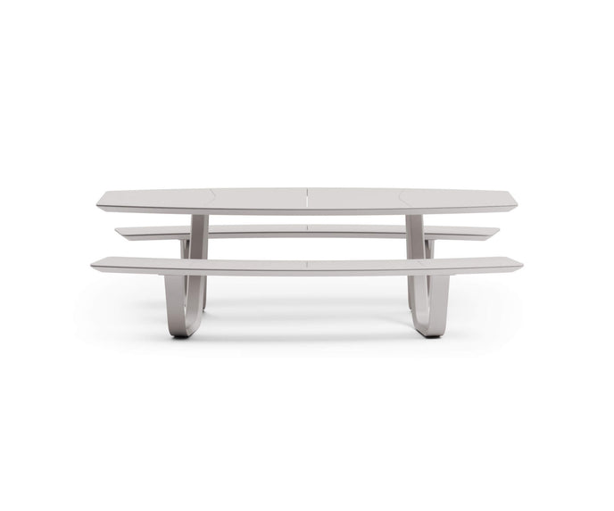 Modern 8teen Outdoor Dining Table with Integrated Benches Casa Design Group