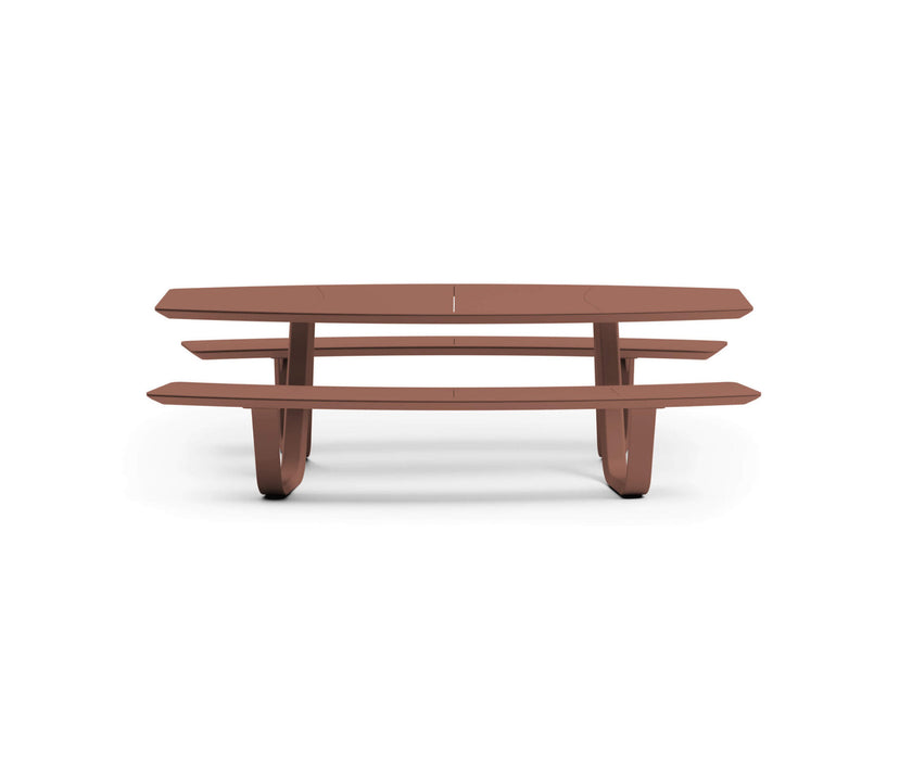 Modern 8teen Outdoor Dining Table with Integrated Benches Casa Design Group