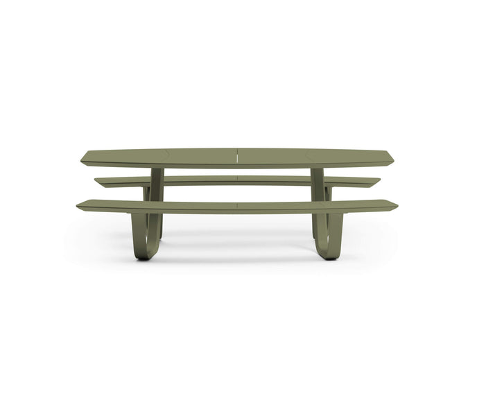 Modern 8teen Outdoor Dining Table with Integrated Benches Casa Design Group