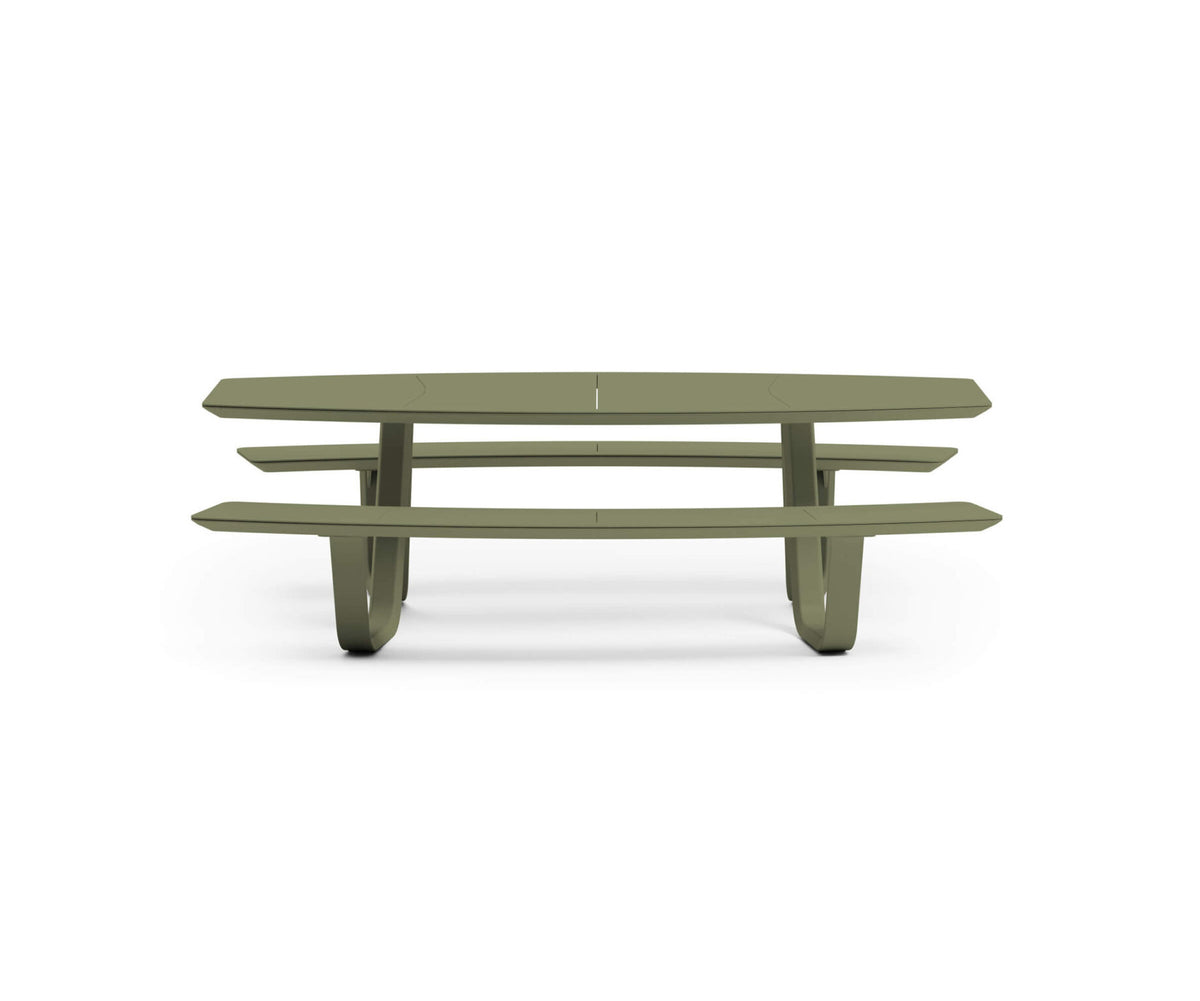 Modern 8teen Outdoor Dining Table with Integrated Benches Casa Design Group