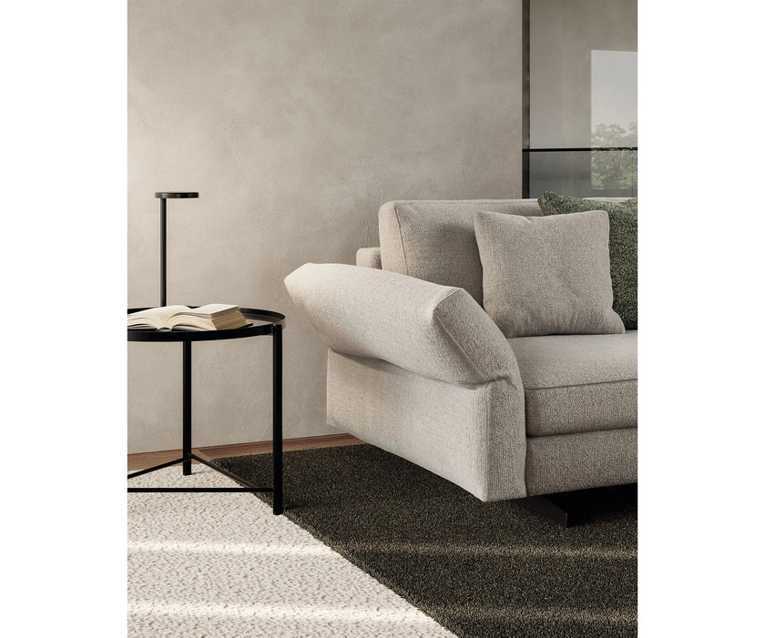 Frigerio Adrian Rug with contrasting band design in wool and botanical silk for contemporary interiors Casa Design Group