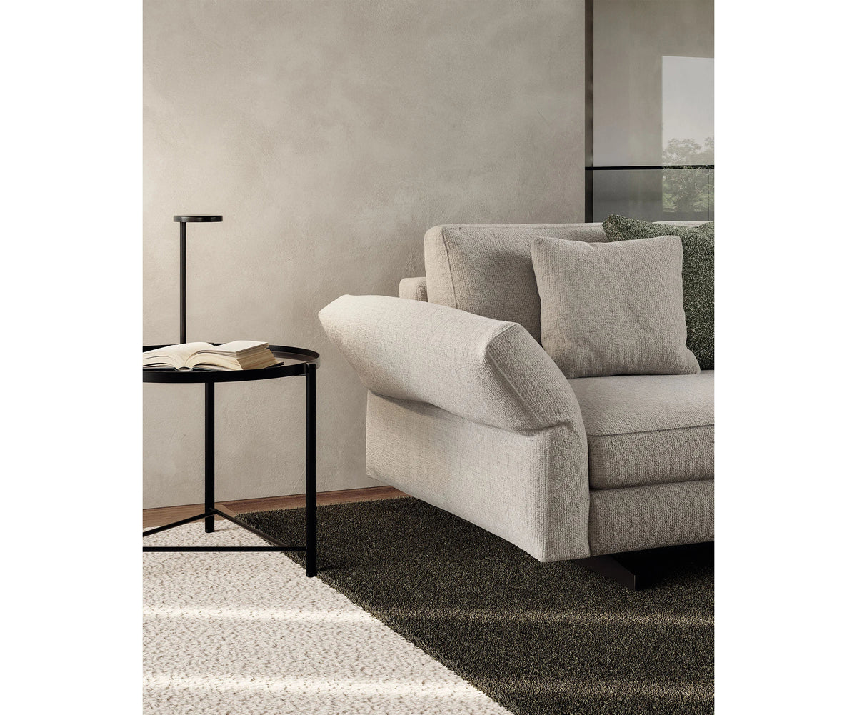 Frigerio Adrian Rug with contrasting band design in wool and botanical silk for contemporary interiors Casa Design Group