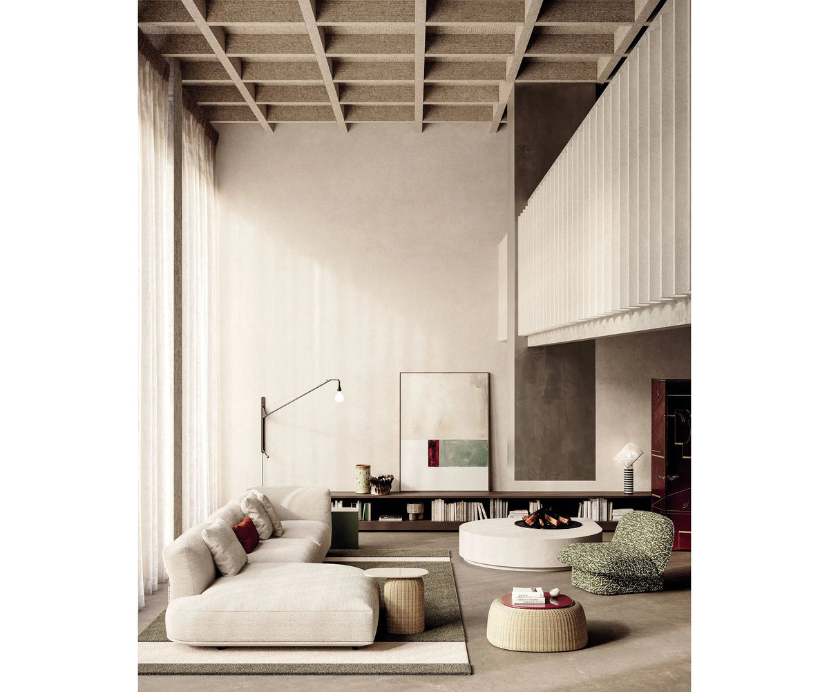 Frigerio Adrian Rug with contrasting band design in wool and botanical silk for contemporary interiors Casa Design Group