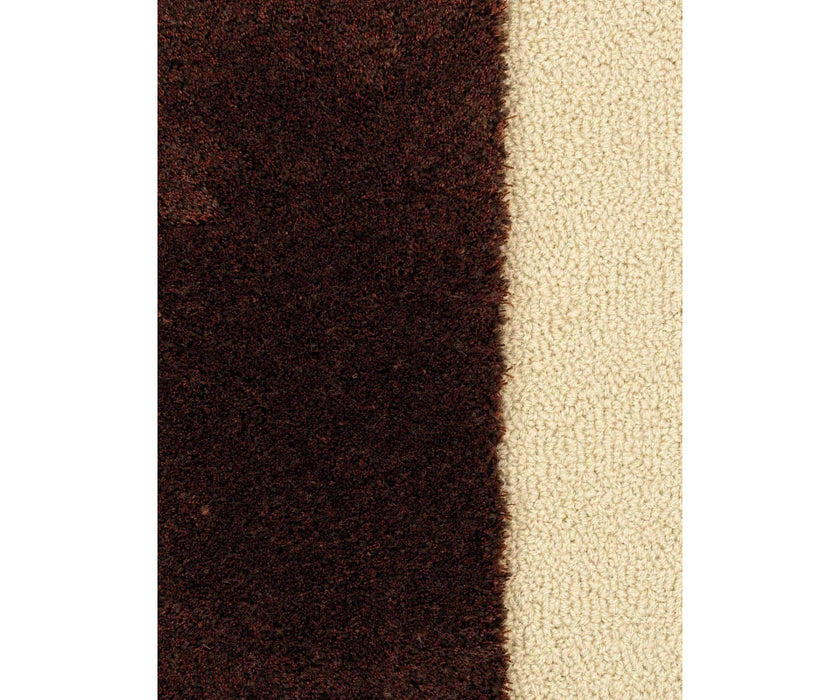 Frigerio Adrian Rug with contrasting band design in wool and botanical silk for contemporary interiors Casa Design Group