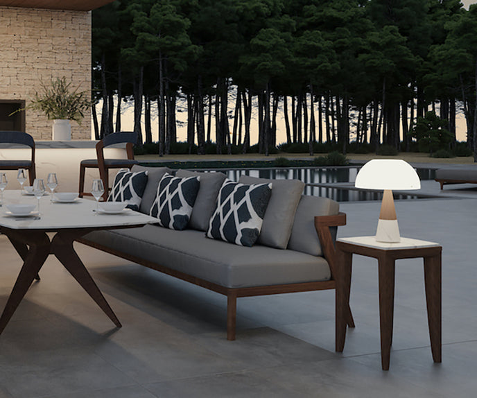 Nazare Porcelain Side Table I Coco Wolf