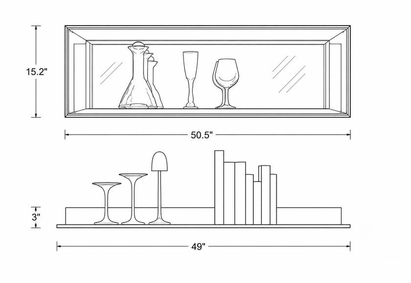 Floor sample Eos Shelf and Alambra Suspended Cabinet