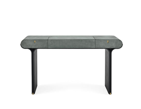 Luxury Stami Desk by Gallotti&Radice with Leather Upholstery and Brass Details | Casa Design Group