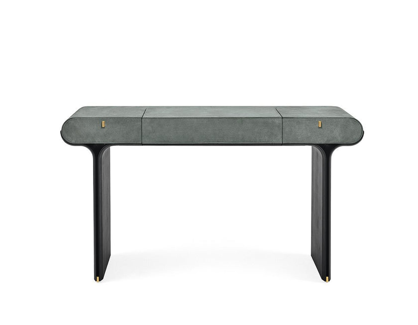 Luxury Stami Desk by Gallotti&Radice with Leather Upholstery and Brass Details | Casa Design Group