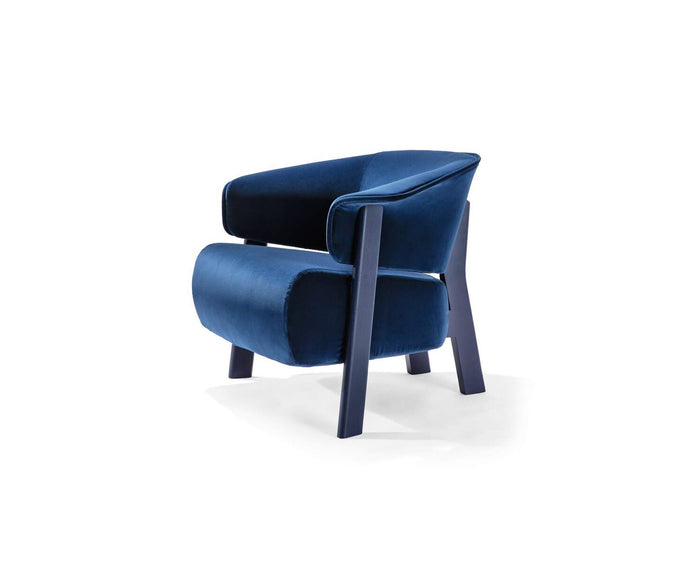 Back-Wing Lounge Chair by Cassina designed by Patricia Urquiola with a solid wood frame and upholstered seat.