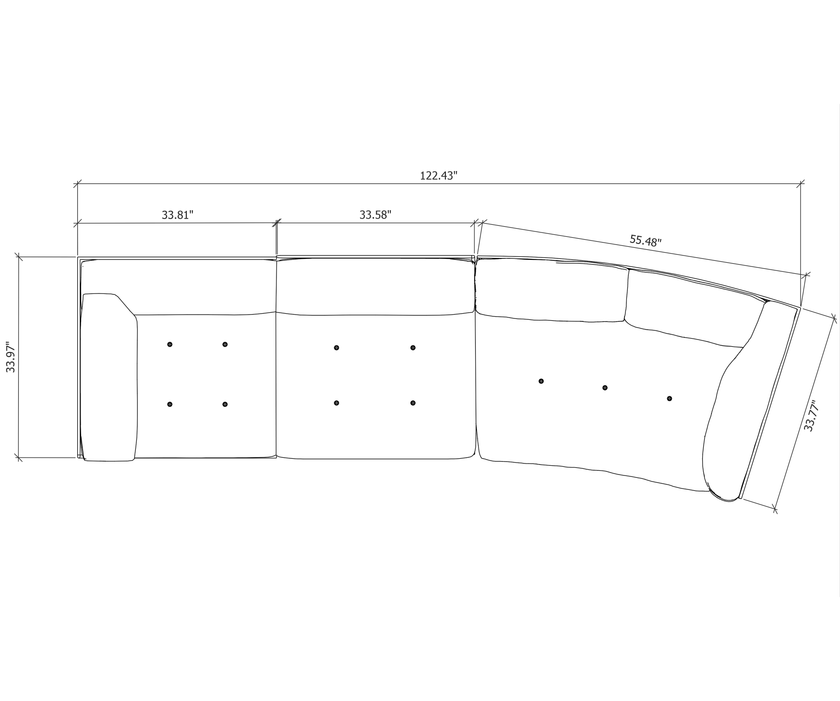 Floor Sample Rod Bean Sofa