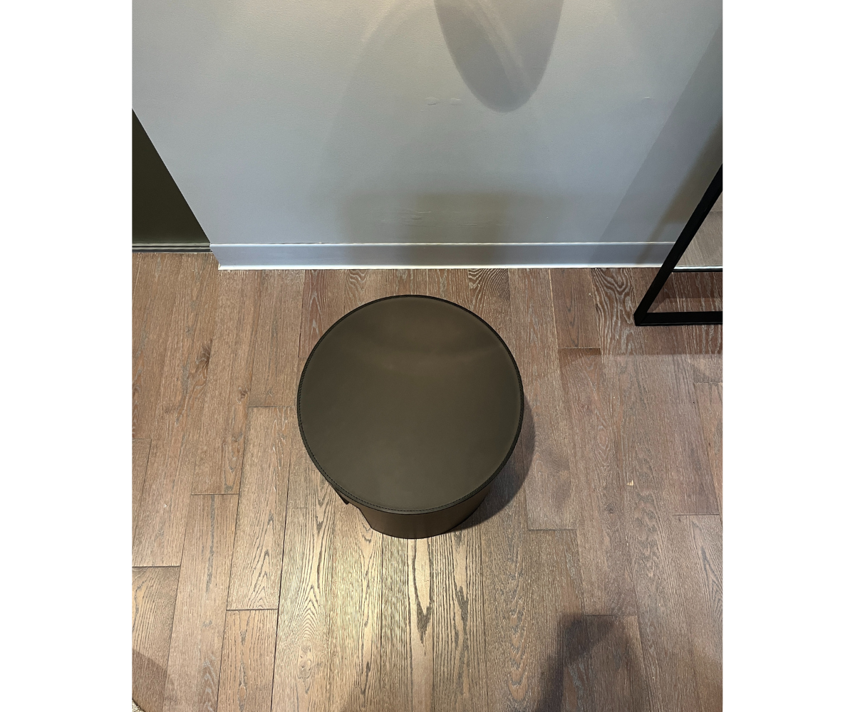 Meridiani-Floor-Sample-Gong-Side-Table-Balck-Leather-Andrea Parisio