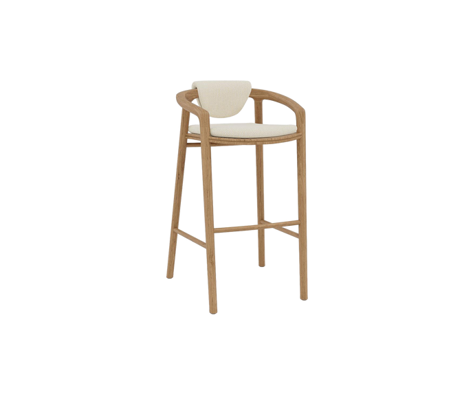 Solid Barstool Stool with Back Manutti