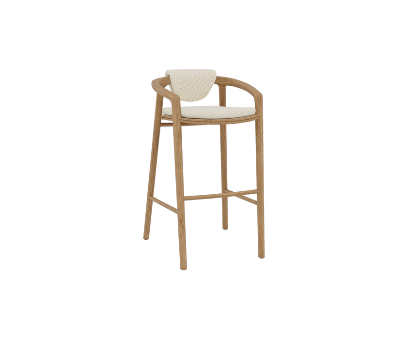 Solid Barstool Stool with Back Manutti