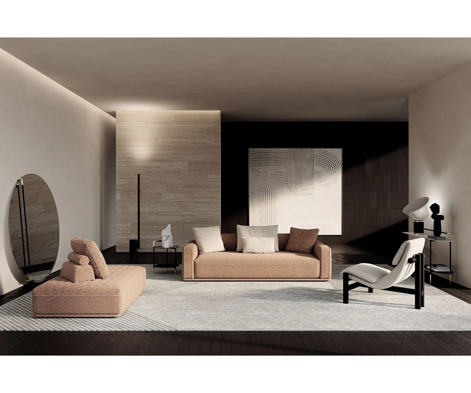 Ada Lounge Chair modern upholstered armchair with ashwood structure Casa Design Group