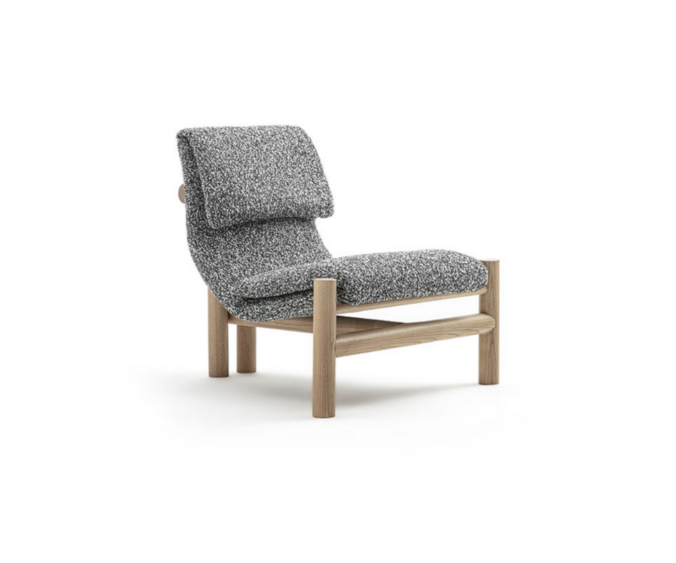 Ada Lounge Chair modern upholstered armchair with ashwood structure Casa Design Group