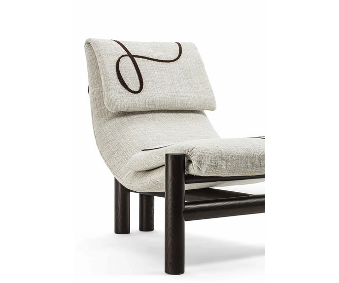 Ada Lounge Chair modern upholstered armchair with ashwood structure Casa Design Group