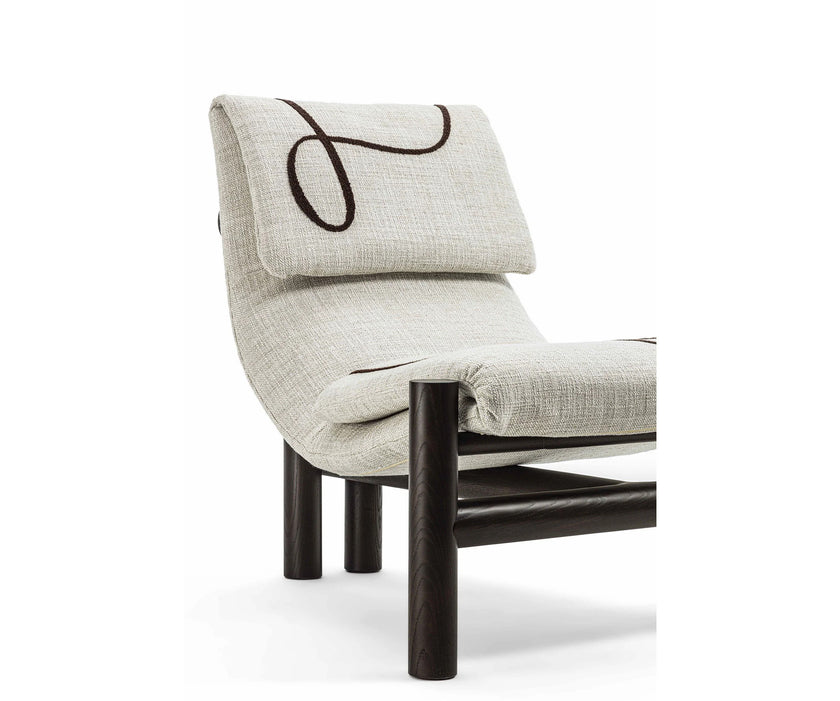 Ada Lounge Chair modern upholstered armchair with ashwood structure Casa Design Group