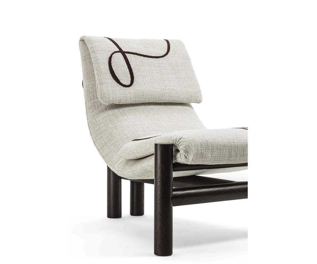 Ada Lounge Chair modern upholstered armchair with ashwood structure Casa Design Group