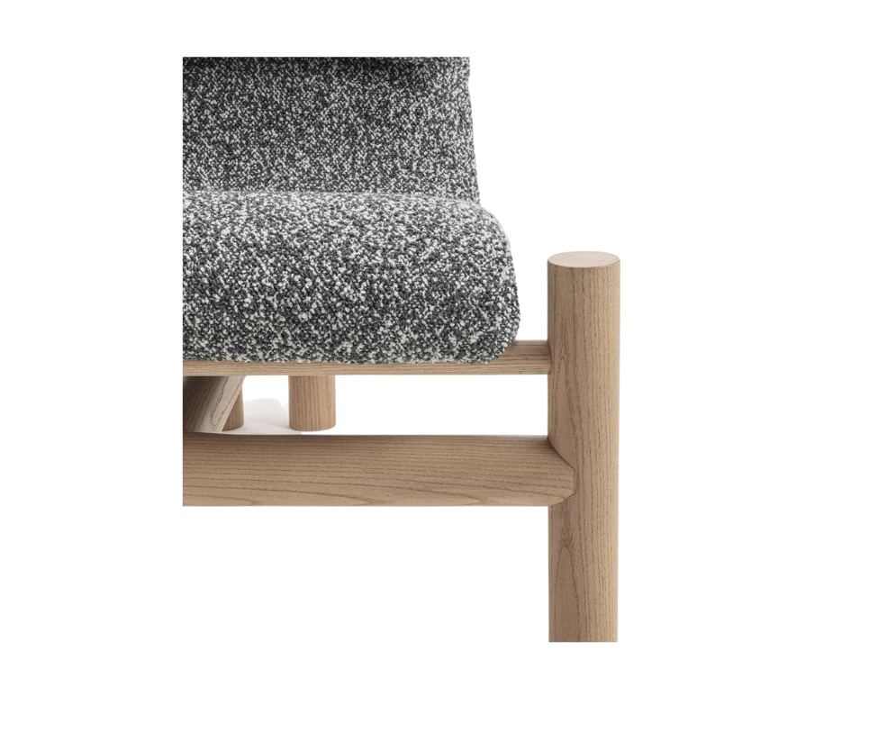 Ada Lounge Chair modern upholstered armchair with ashwood structure Casa Design Group