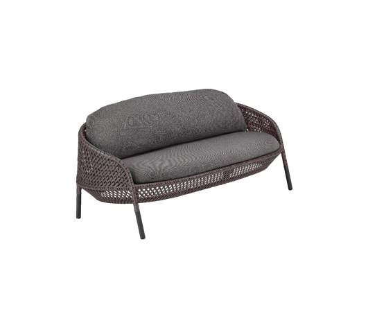 Luxury Ahnda 2-Seater Sofa by Dedon with Handwoven Red Fiber and Cushions | Casa Design Group