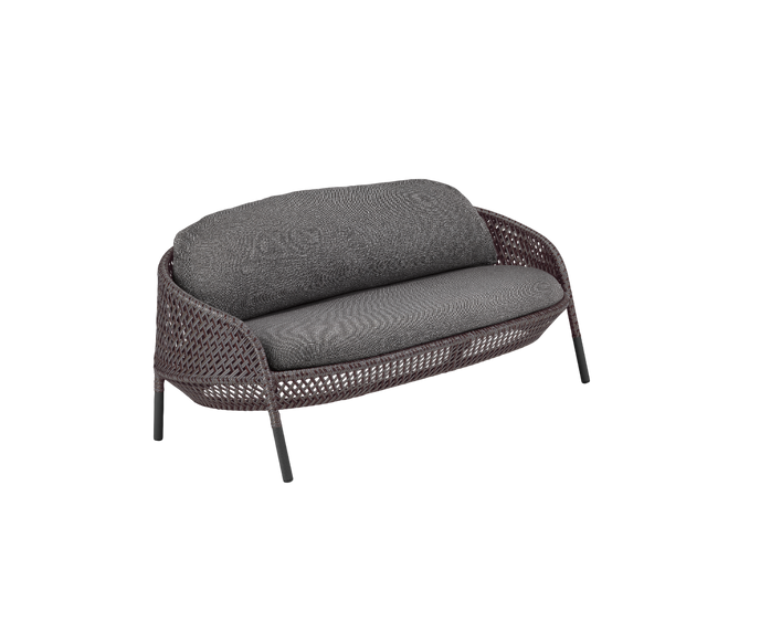 Luxury Ahnda 2-Seater Sofa by Dedon with Handwoven Red Fiber and Cushions | Casa Design Group