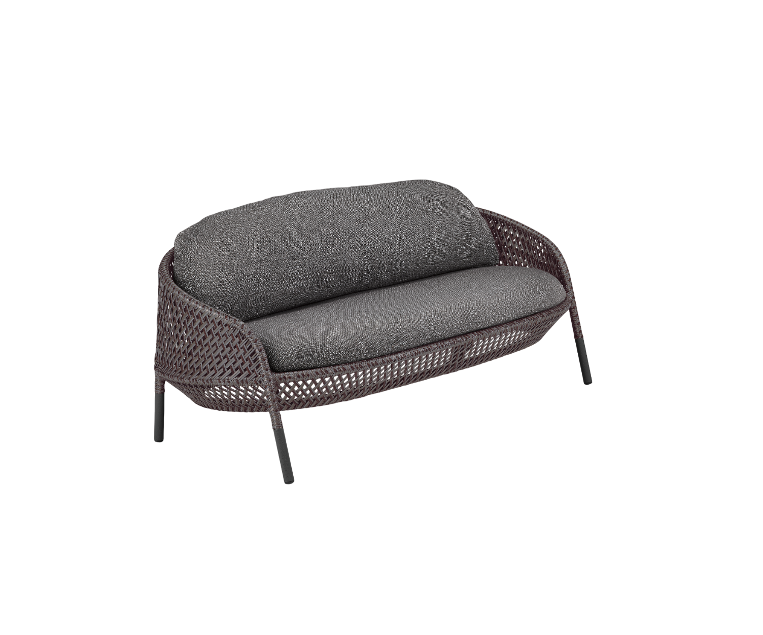 Luxury Ahnda 2-Seater Sofa by Dedon with Handwoven Red Fiber and Cushions | Casa Design Group