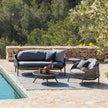 Luxury Ahnda 2-Seater Sofa by Dedon with Handwoven Red Fiber and Cushions | Casa Design Group
