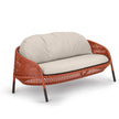 Luxury Ahnda 2-Seater Sofa by Dedon with Handwoven Red Fiber and Cushions | Casa Design Group