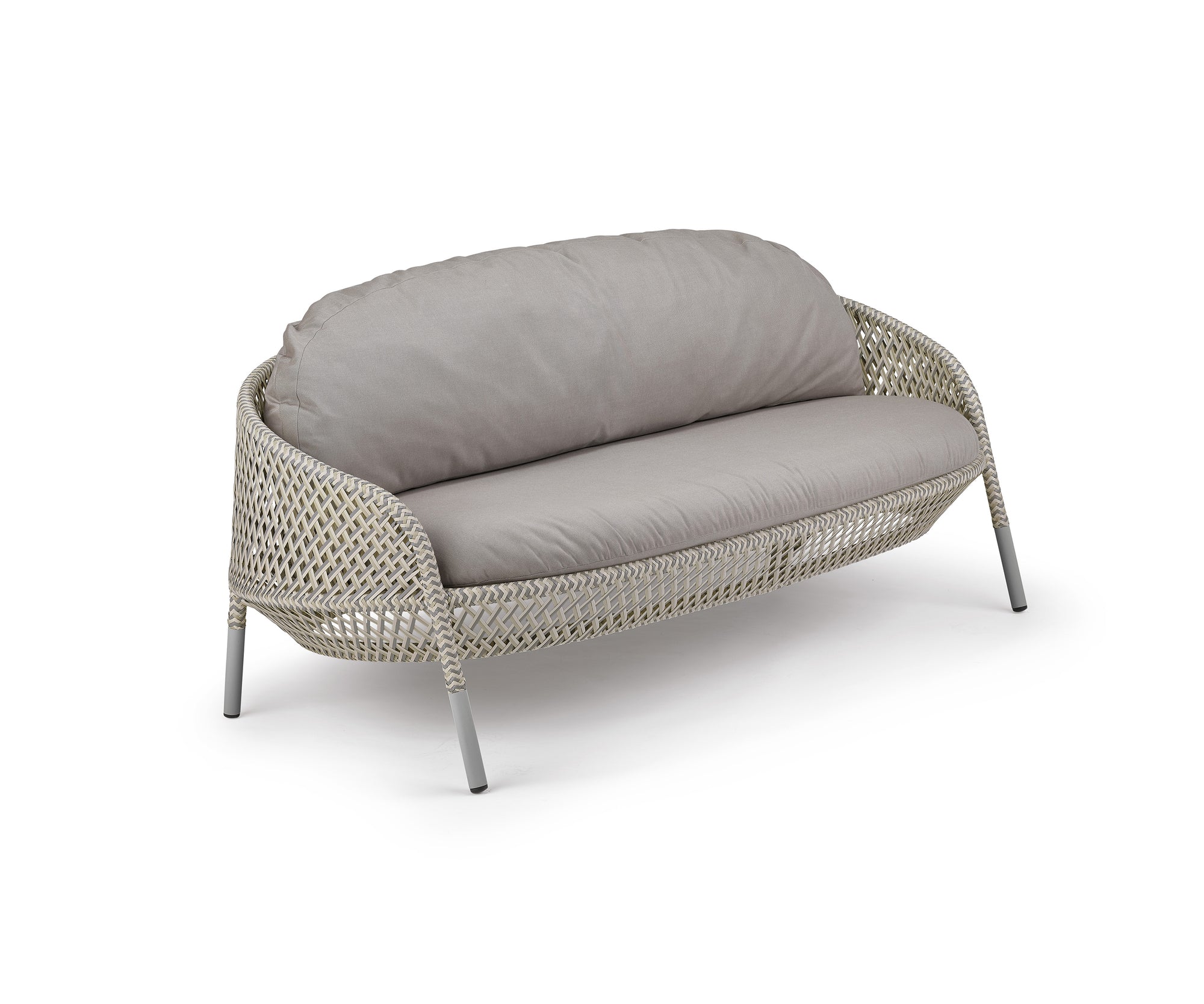 Luxury Ahnda 2-Seater Sofa by Dedon with Handwoven Red Fiber and Cushions | Casa Design Group