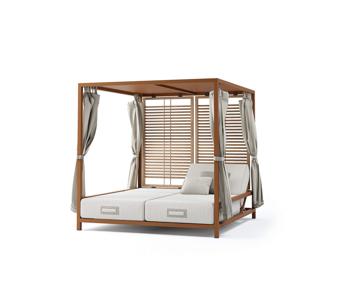 Modern Alcova Outdoor Daybed with Teak Panels Casa Design Group