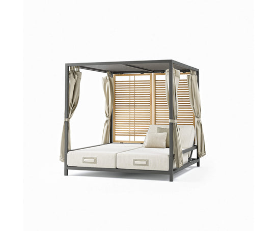 Modern Alcova Outdoor Daybed with Teak Panels Casa Design Group