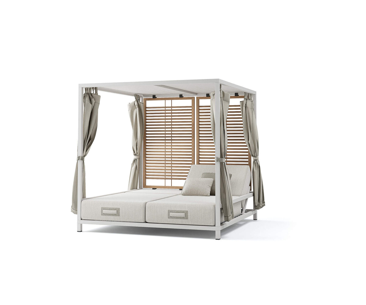 Modern Alcova Outdoor Daybed with Teak Panels Casa Design Group