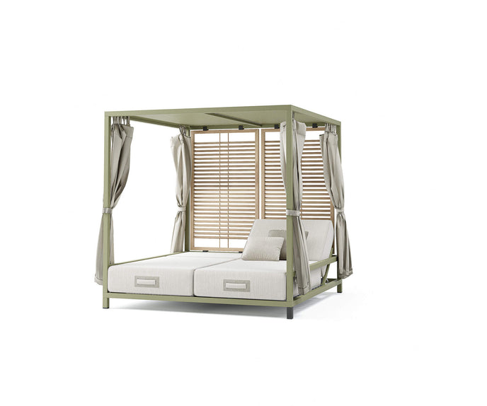 Modern Alcova Outdoor Daybed with Teak Panels Casa Design Group
