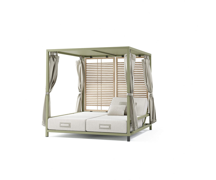 Modern Alcova Outdoor Daybed with Teak Panels Casa Design Group