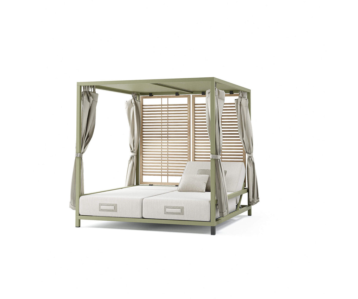 Modern Alcova Outdoor Daybed with Teak Panels Casa Design Group