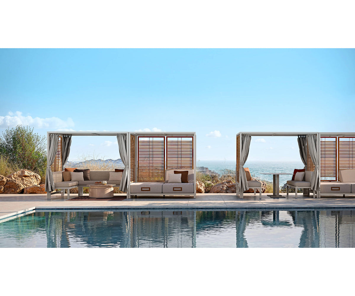Modern Alcova Outdoor Daybed with Teak Panels Casa Design Group