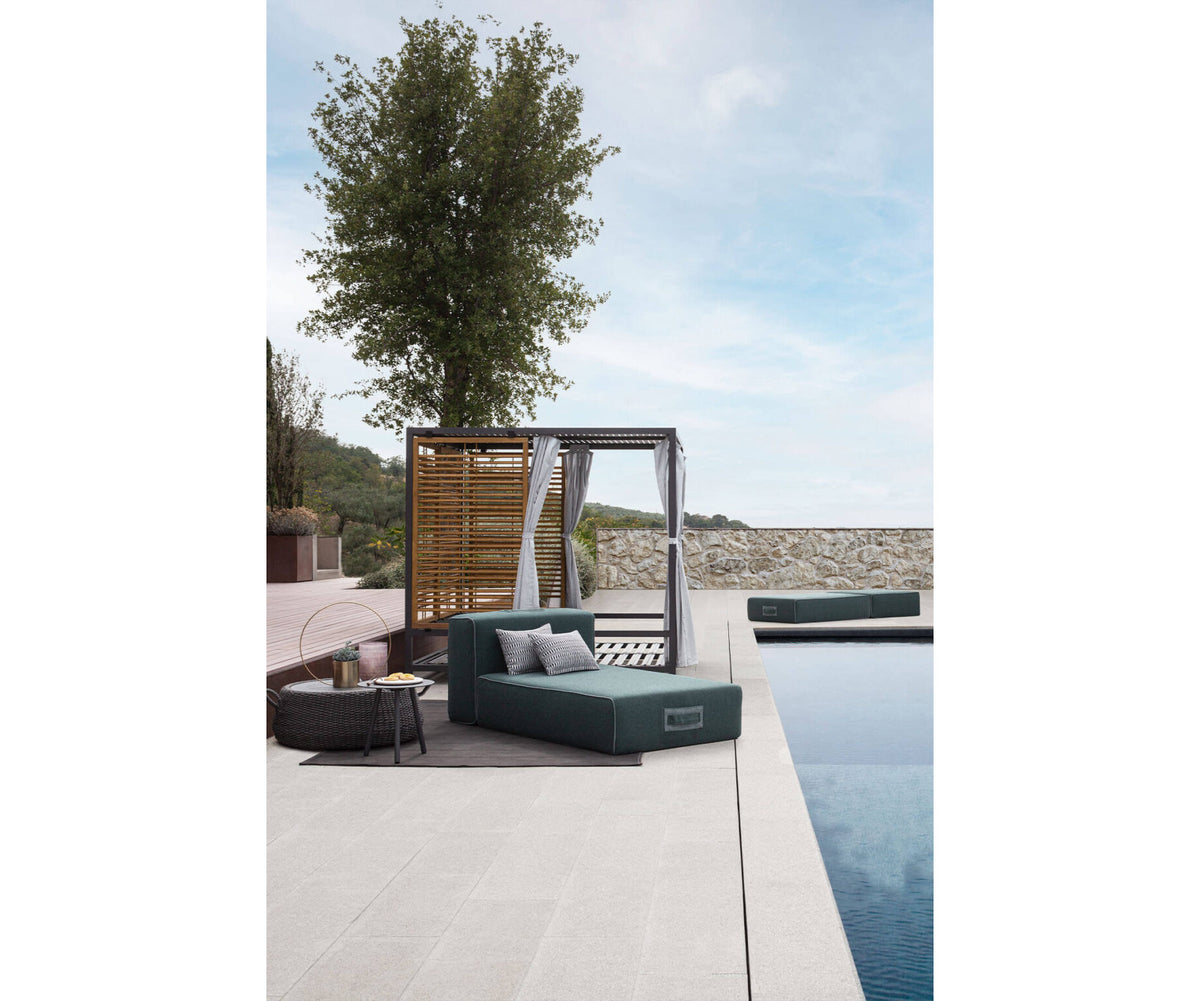 Modern Alcova Outdoor Daybed with Teak Panels Casa Design Group