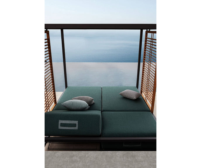 Modern Alcova Outdoor Daybed with Teak Panels Casa Design Group